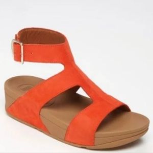 FitFlop Arena Orange Gladiator Leather Strap Sandals 190-210 Women Size 10